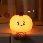 Halloween pumpkin night light – dimmable silicone bedside lamp – view 4