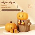 Halloween pumpkin night light – dimmable silicone bedside lamp – view 9