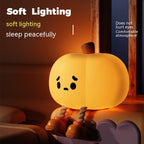Halloween pumpkin night light – dimmable silicone bedside lamp – view 8