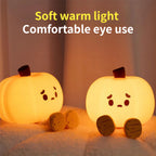 Halloween pumpkin night light – dimmable silicone bedside lamp – view 6
